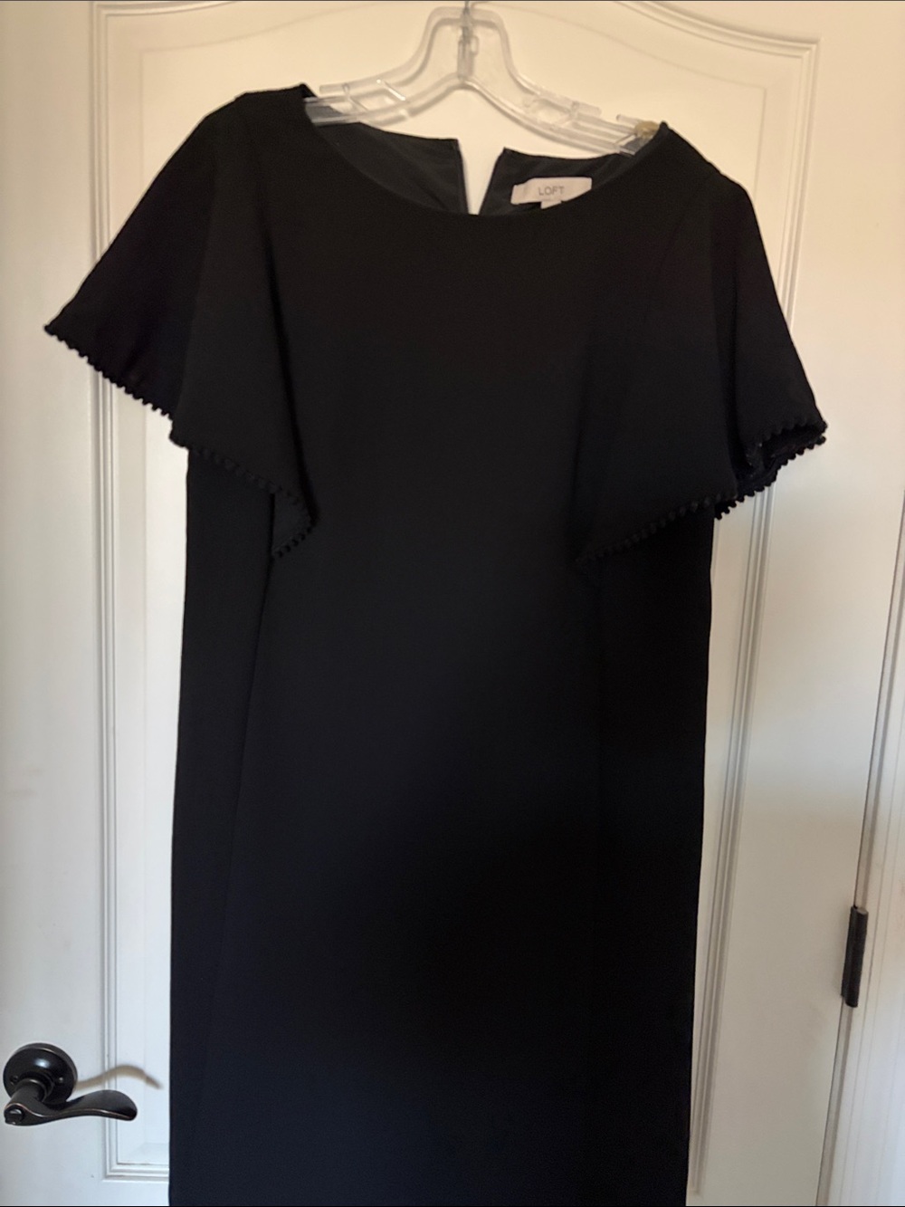 LOFT Black Flutter-Sleeve Midi Dress 37 in. long